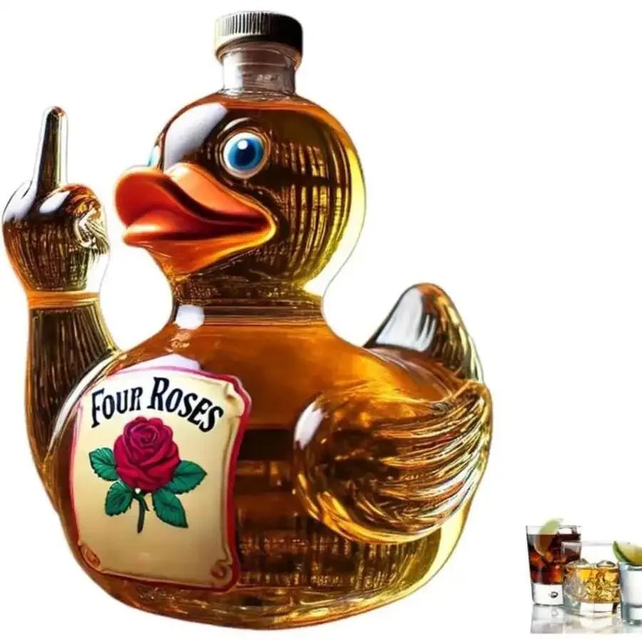 10Oz Funny Middle Finger Whiskey Glass Decanter Duck Turtle Dog Glass Whiskey Wine Bottle Statue Decoration For Bar Office Home