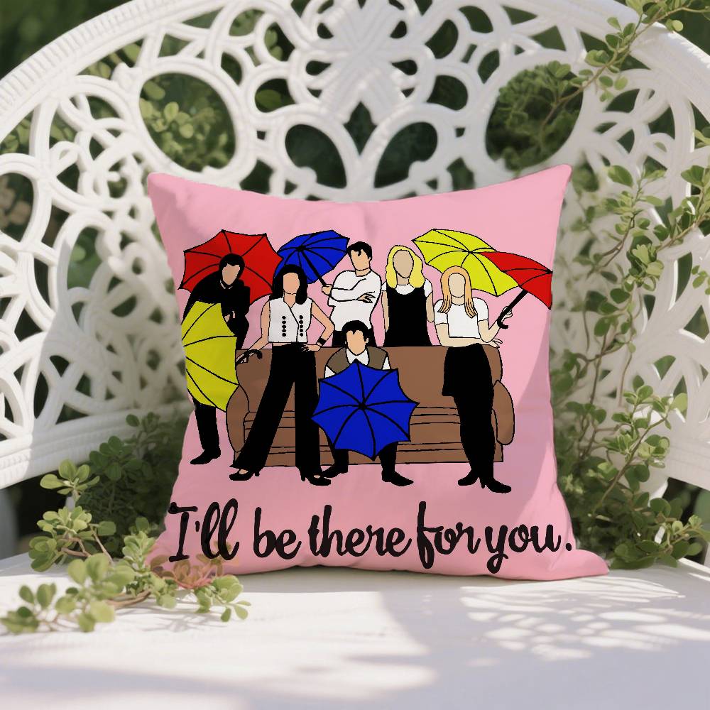 Klassische TV-Shows Friends-Berühmter Kissenbezug Milbenabweisender Kissenbezug Verdeckter Reißverschluss Seidiger Kurzplüsch Sofakissenbezug