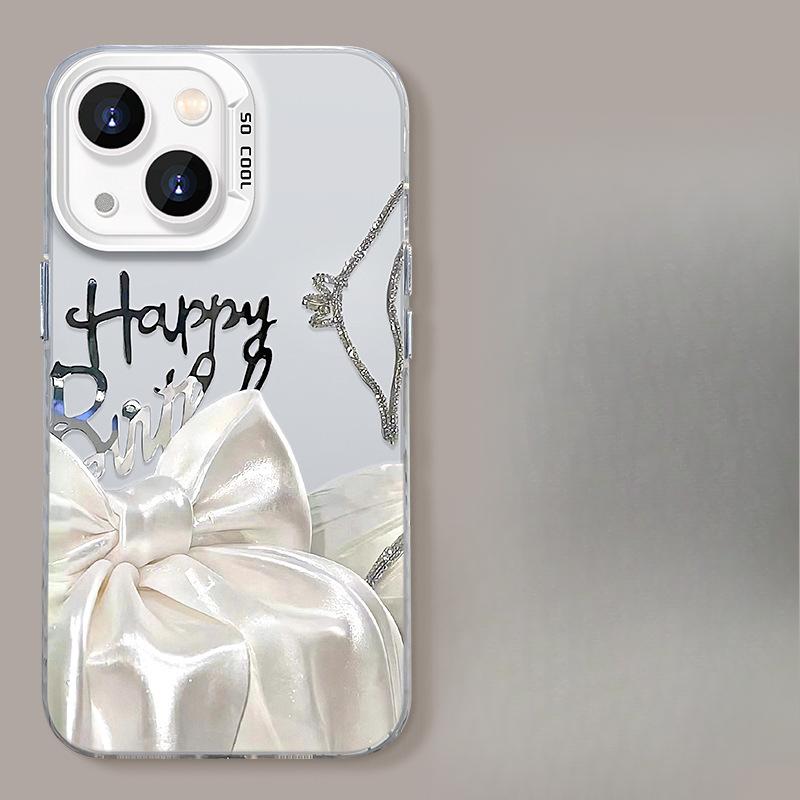 

Подходит для чехла для мобильного телефона Opporeno10/11pro Vivox100 Кронштейн с шелковым бантом Xiaomi 14 Цвет серебристый Женский OnePlus ACEPRO