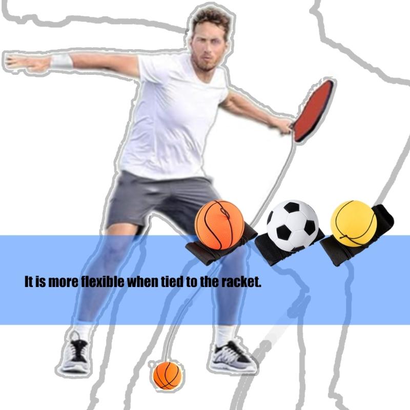 6Pcs Bouncing Ball Wrist Strength Trainer Wristbands Football Return Baseball Sports Wrist Balls for Kids Adults