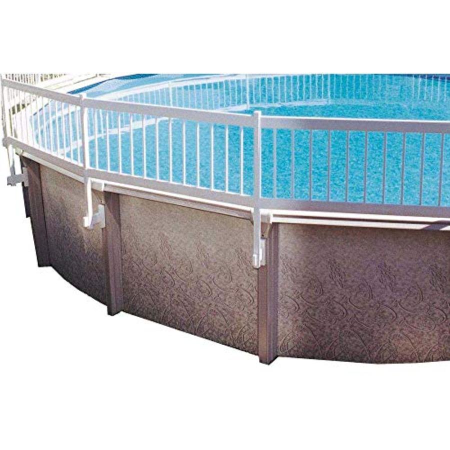 

24-inch Above Ground Pool Fence Kit for Privacy Safety in White with Sturdy Weather-Resistant Vinyl and Mounting Brackets 8 Sec