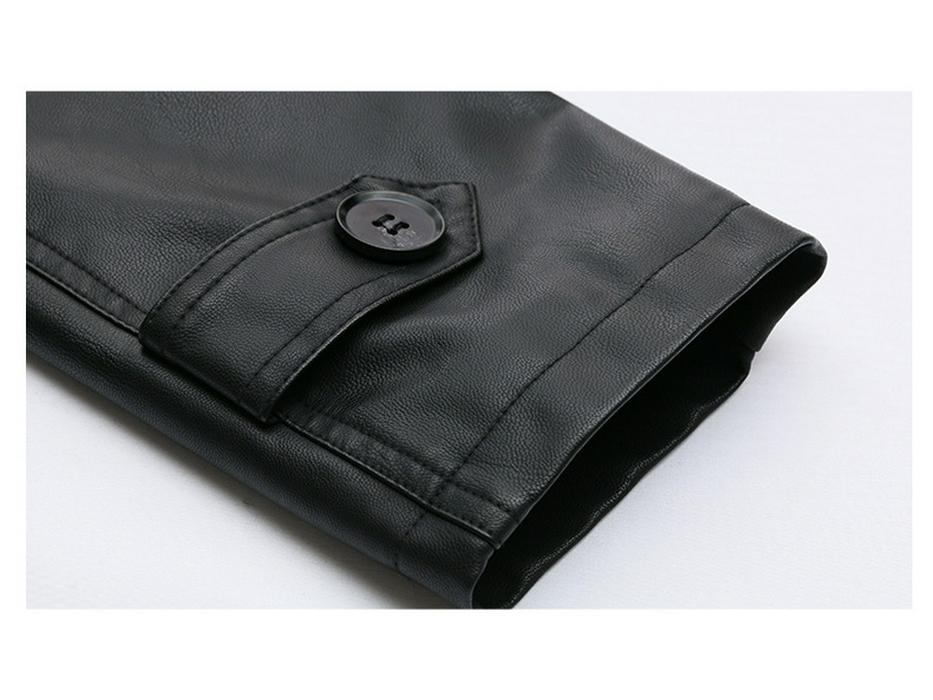 Veste Manteau Mi-long Petit en Cuir PU Rétro Mode Automne 2024 pour Femme