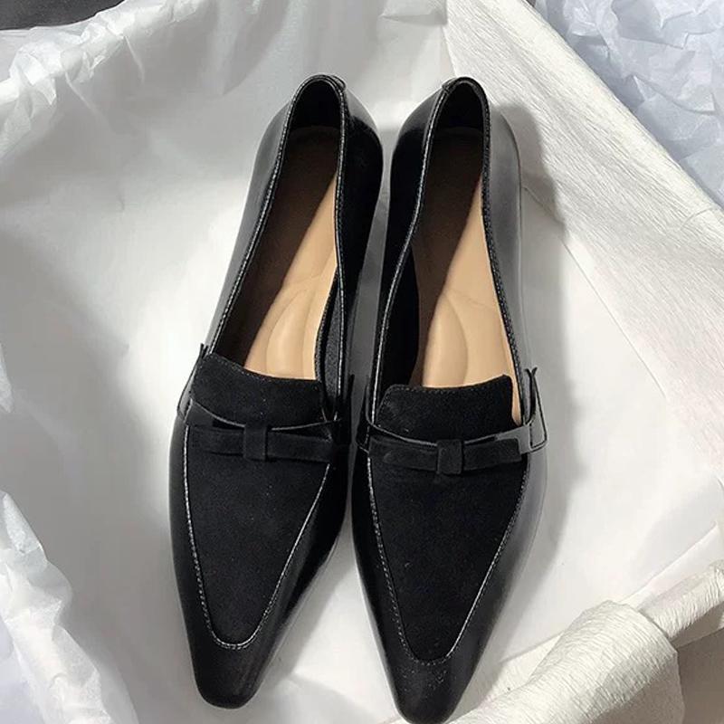 Pointed Toe Women Heeled Shoes Bow Loafers Shoes Autumn Designer New Woman Pumps 2025 Dress Sexy Luxury Zapatos De Mujer