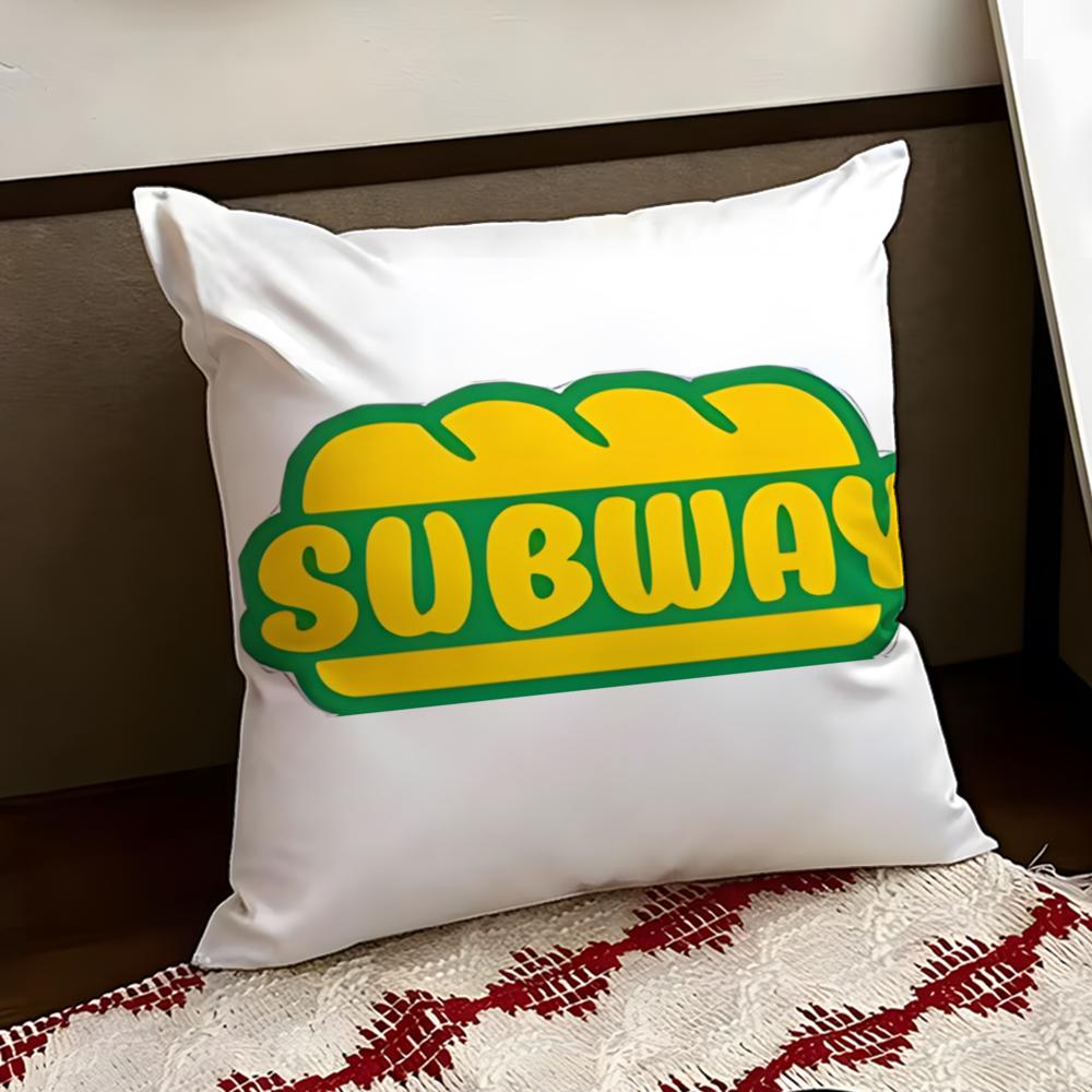 SSubway Cushion Cover Reversible Soft Durable Pillow Cover Home Car MultiScene Use for Daily Comfort
