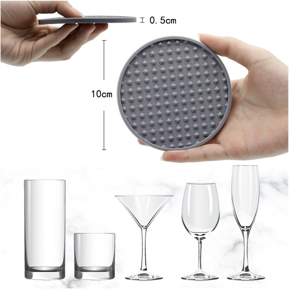 6 pcs Black Grey Drink Coaster 3.9x3.9 in Heat Resistant Coaster  Wood Table серый