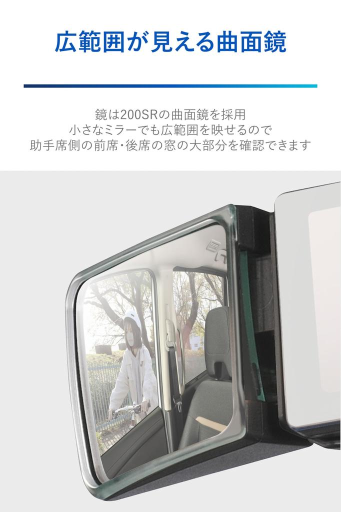 Carmate NZ876 Genuine Electronic Mirror Auxiliary Mirror for Nissan, A-Type, Blind Spots, Support Mirror