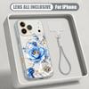 Little Floral Pattern Hand Strap Case For iPhone 17 Pro Max iPhone 16 15 14 13 Pro Max Magnetic For Magsafe Hybrid TPU+PC Matte Cover