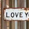 Love You Bye Metal Sign Weather-proof Vintage Outdoor Garden Yard Home Bar Hallway Entryway Wall Hanging Sign Decorative Plaque