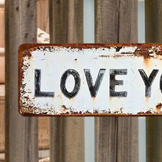 Love You Bye Metal Sign Weather-proof Vintage Outdoor Garden Yard Home Bar Hallway Entryway Wall Hanging Sign Decorative Plaque