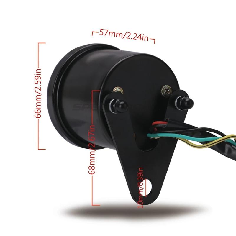Motorcycle Tachometer Meter LED Backlight Tachometer Gauge 13000RPM Rev Counter for Harley DC 12V