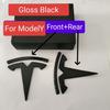 ABS 1PCS 2PCS 3PCS Car Front For Tesla ModeY Model3 Hood Cover  Emblem h Sticker Styling  Body Rear Trunk Badge Decal Accessories