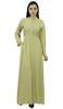 Bimba Women's Mandarin Collar Plain Jilbab Dress With Pockets Full Sleeve