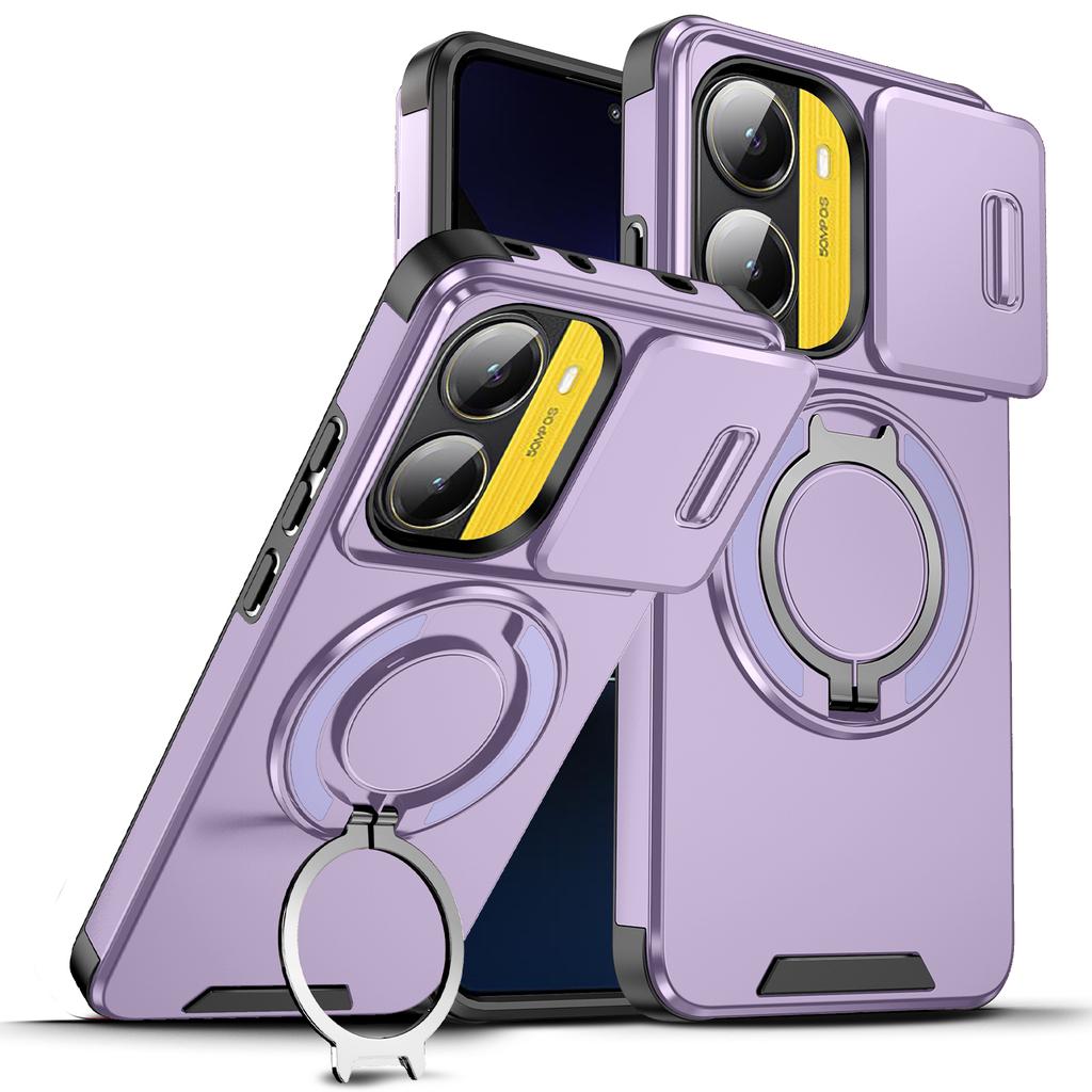 Shockproof Magnetic Case for Xiaomi POCO X7 Pro X6 Pro F7 Ultra C71 C75 M6 Poco X7Pro Pocox7 Slide Camera Lens Stand Protection