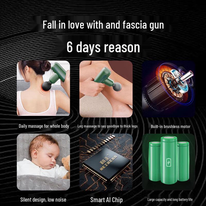 Hezheng Portable Fascia Massage Gun CN plug (adapter included)