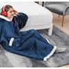 Pijama de Manta de Franela Super Largo con Mangas Sudaderas de Invierno Sudadera para Mujer Hombre Jersey Polar Gigante Oversize Bata de Dormir Cálida