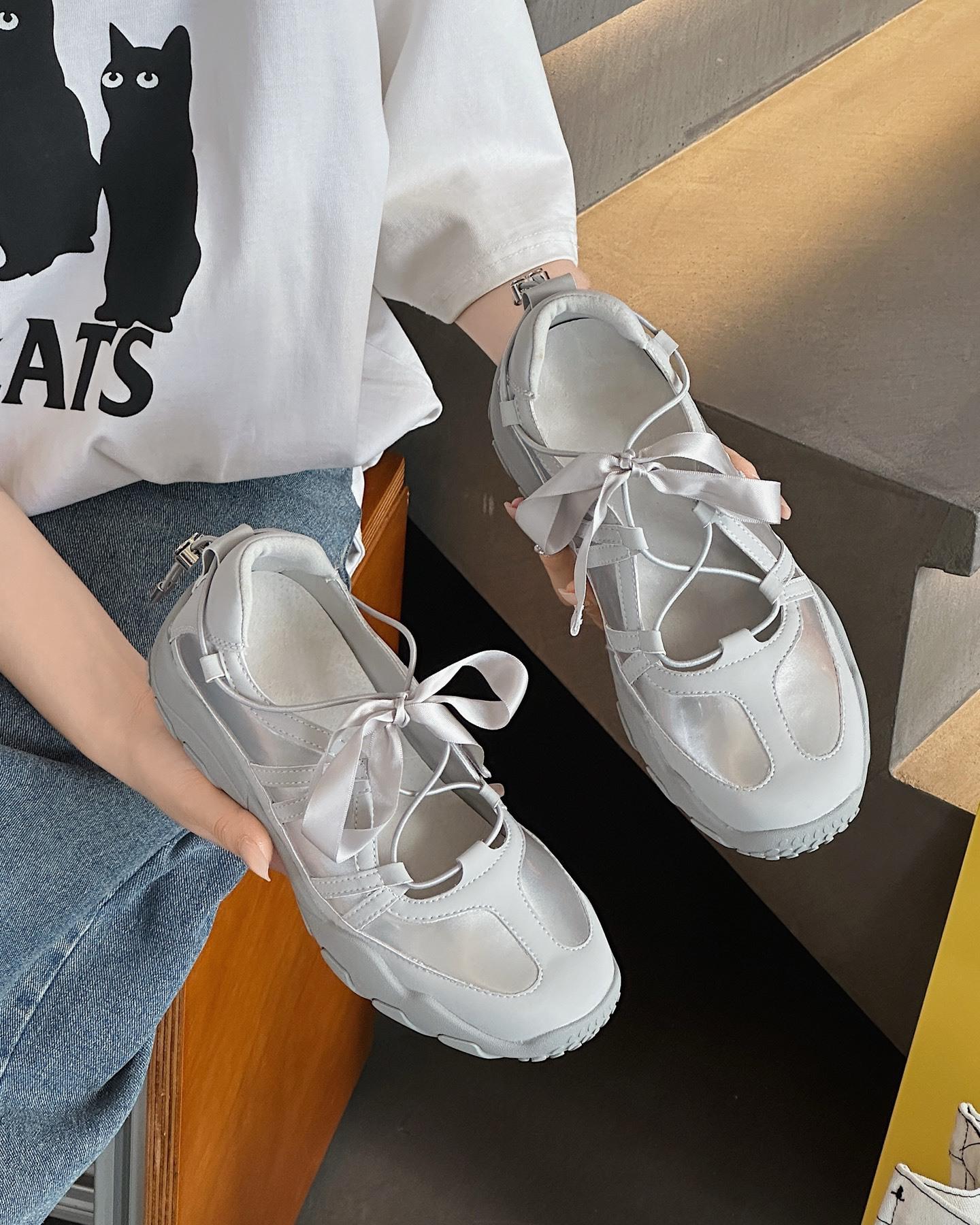 

Туфли для моральной подготовки в балетном стиле с высотой 5 см, женские, лето 2025, полые, дышащие, Мэри Джейн, на платформе, повседневные спортивные сандалии 35