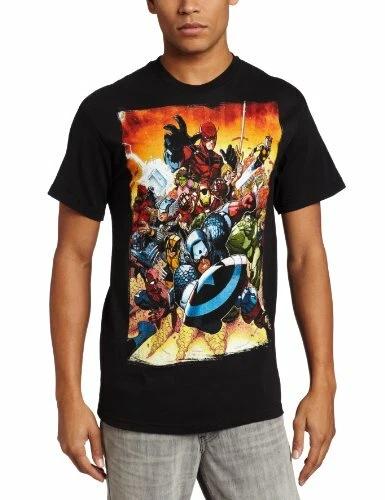 Marvel Superheroes Avengers Men s Small T-shirt Avengeful Black S Tee 4XL