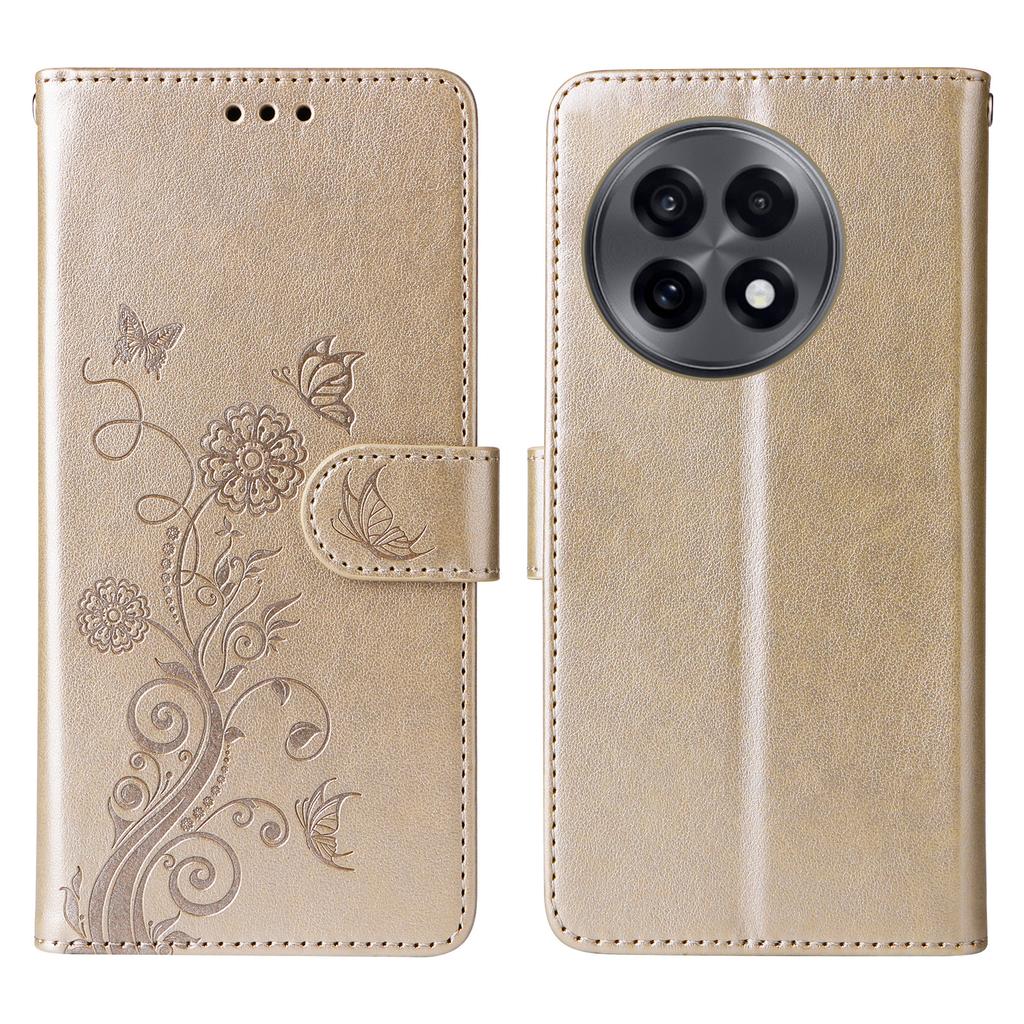 Leather Case For OnePlus 13R 5G/Ace 5 5G/Ace 5 Pro 5G Butterfly Floral Imprint Wallet Stand Cover