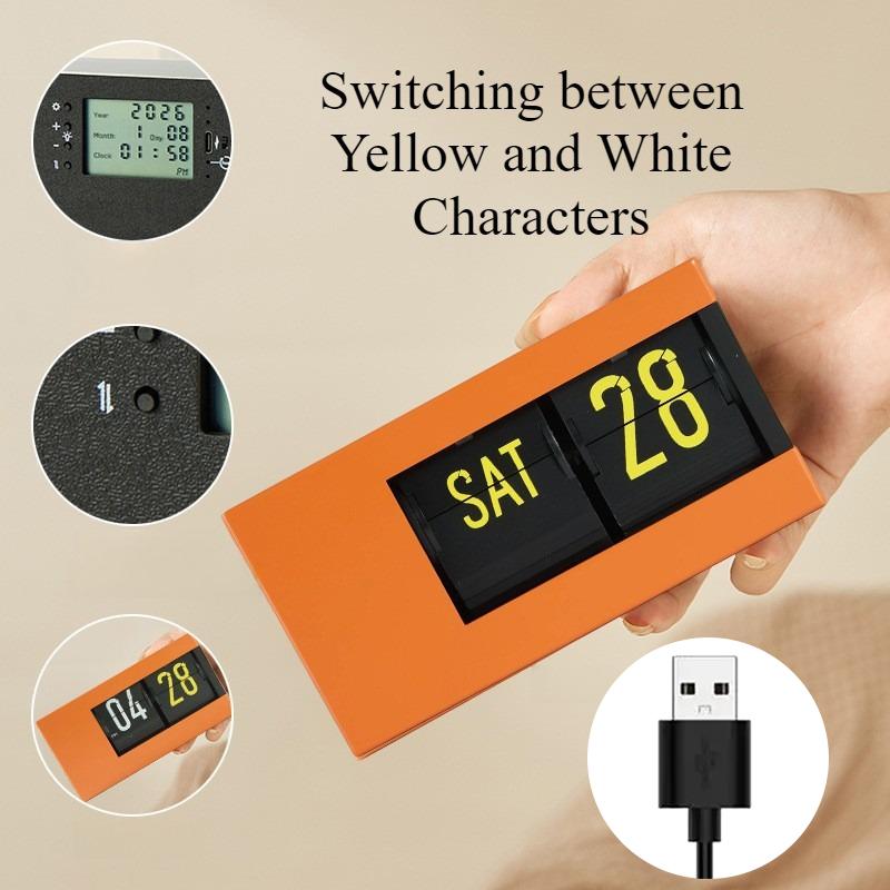 Flip Clock Calendar Table Watch Modern Silent Digital Desk Clocks Minimalist Aesthetic Luxury Tabletop Watches Home Decorations