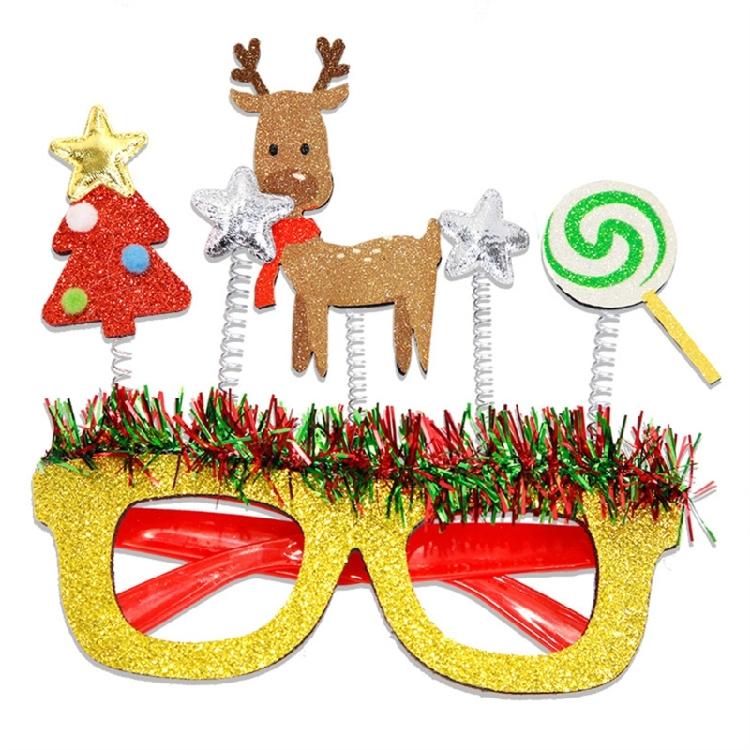 Óculos de Natal com Glitter para Festas Óculos Engraçados Padrão Adorável para Maquilhagem de Festa