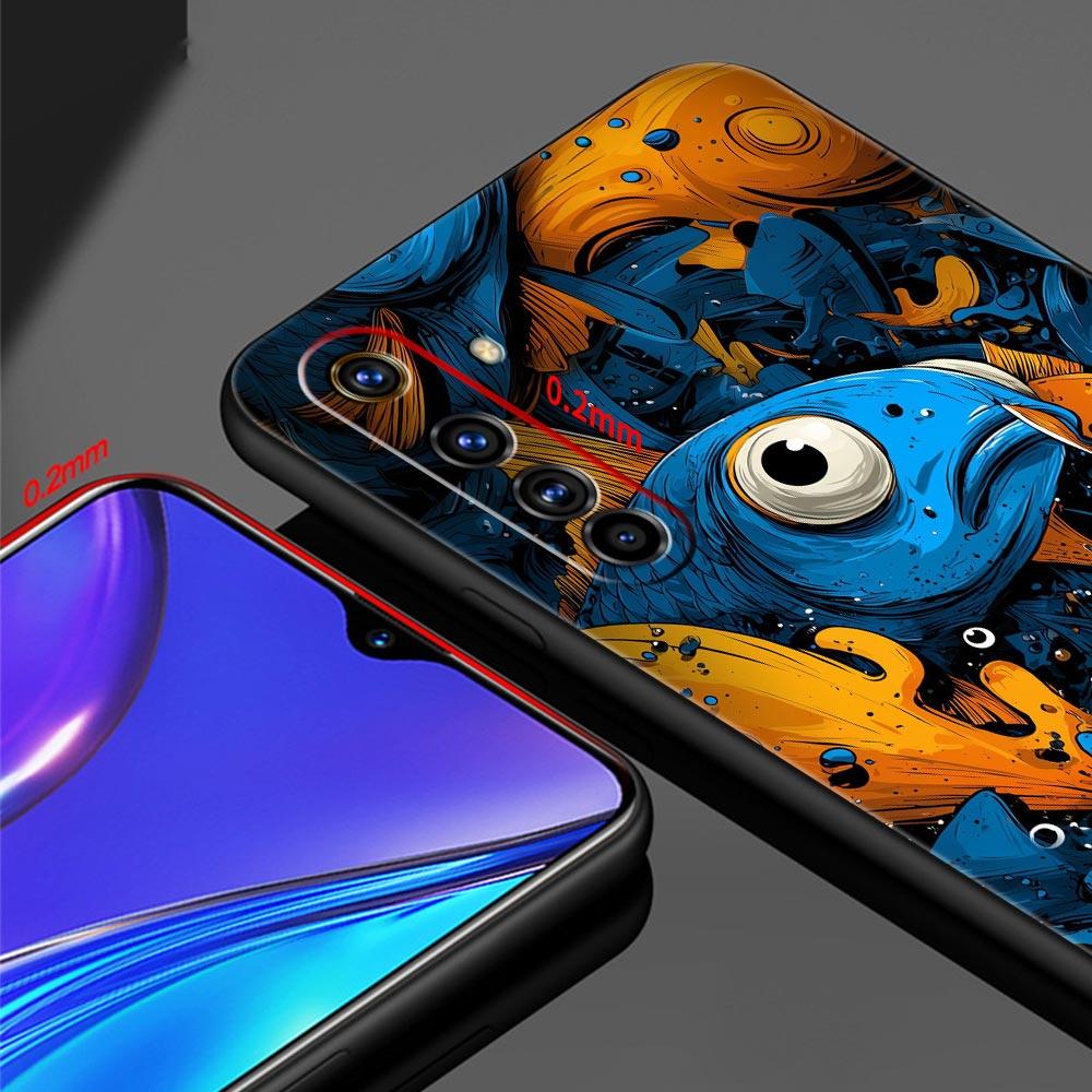 Blue Ocean Fish Soft TPU For Realme 13 12 11 10 9 Pro Plus GT3 GT2 C21 C25 C35 C53 C55 C67 Pro 5G Phone Case Cover Fundas Capas