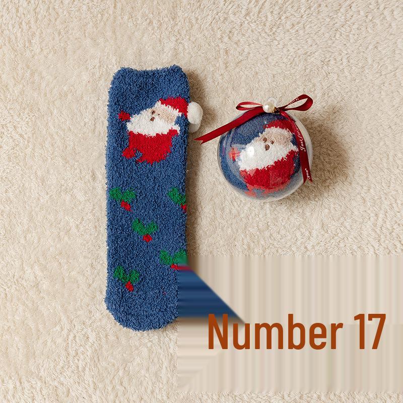 

Женские рождественские носки из кораллового флиса с мультяшным рисунком: Теплые домашние носки-полубархат для сна и послеродового комфорта One Size