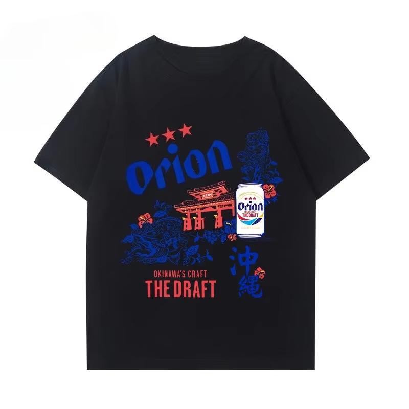 Orion Collab Men's Short Sleeve T-Shirt with Okinawa Beer Fashion Pure Cotton Comfortable