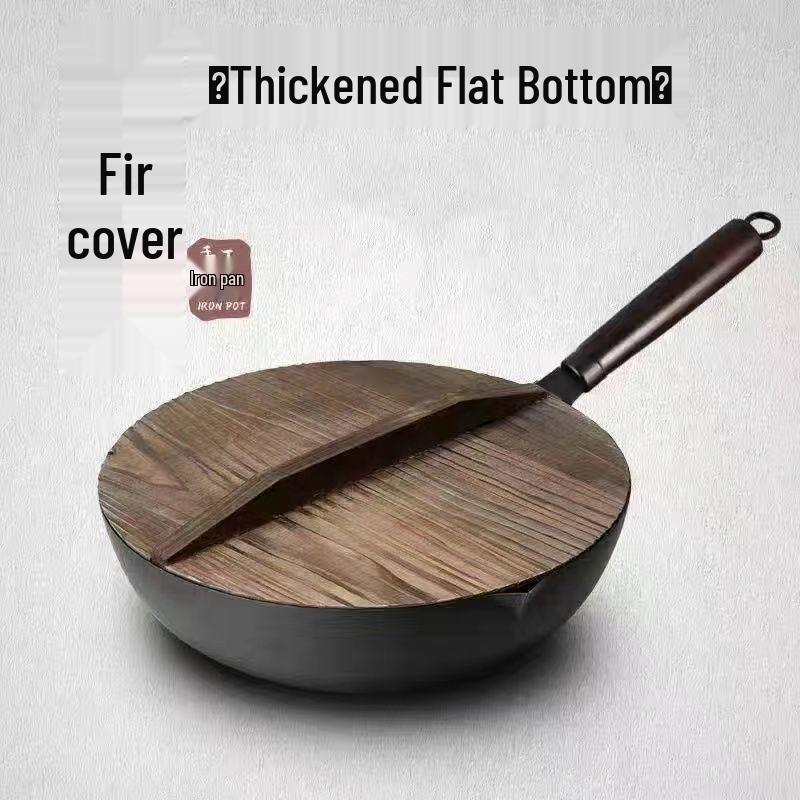 Zhangqiu Forged Iron Non-stick Wok for Induction & Gas Stoves