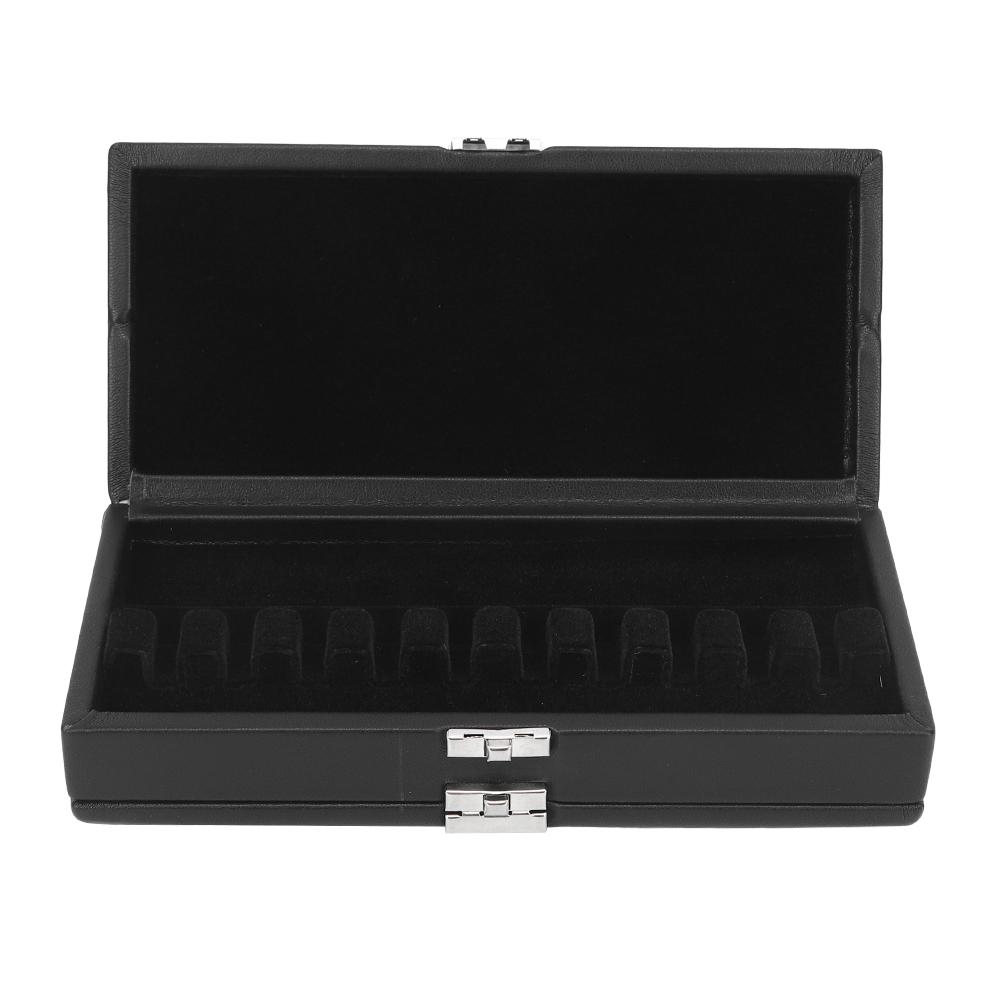 2-lags svart lærsivveske for 20 siv fuktsikker boks Musikkinstrumenttilbehør