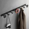 Wall-Mounted No-Punch Clothes Rack and Hooks for Bathroom, Entryway, Bedroom