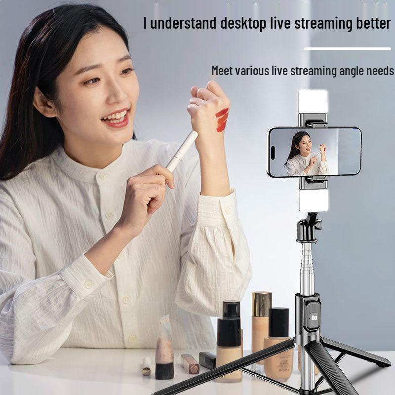 QQE Compact Bluetooth Selfie Stick with 360° Rotation and Adjustable Phone Holder for Horizontal & Vertical Shooting