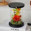 Preserved Rose Glass Dome Night Light, Touch Control Eternal Flower Lamp, Three-Level Brightness Bedside Decor