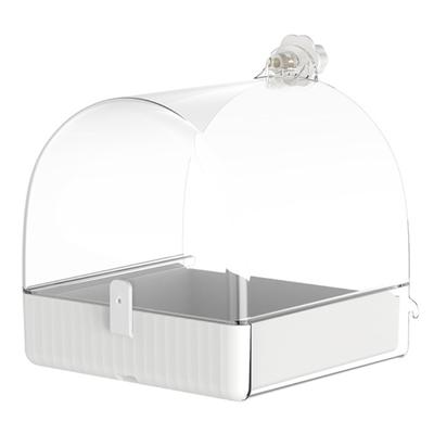 Pet Bird Bath Tub Clear Bathing Tub Parrot Bathtub Parrot Shower Box Bathtub with Bottom Drawer 7''