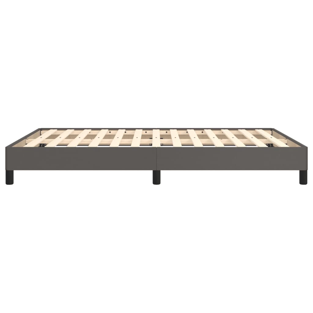 Vidaxl Bed Frame, Grey, 140X190 Cm, Faux Leather