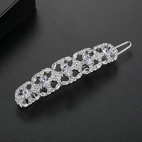 LUOTEEMI Hollow Bridal Hair Clips for Women Elegant a AA Cubic Zircon Hair Accessories Hairpins Wedding Jewelry