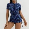 Neuer Badeanzug Damen Bedruckter Kurzarm Damen Sportanzug Europäischer und Amerikanischer Surferanzug