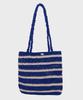 Slowslowly Moroccan Handmade Crochet Stripe Shoulder Bag _ Blue