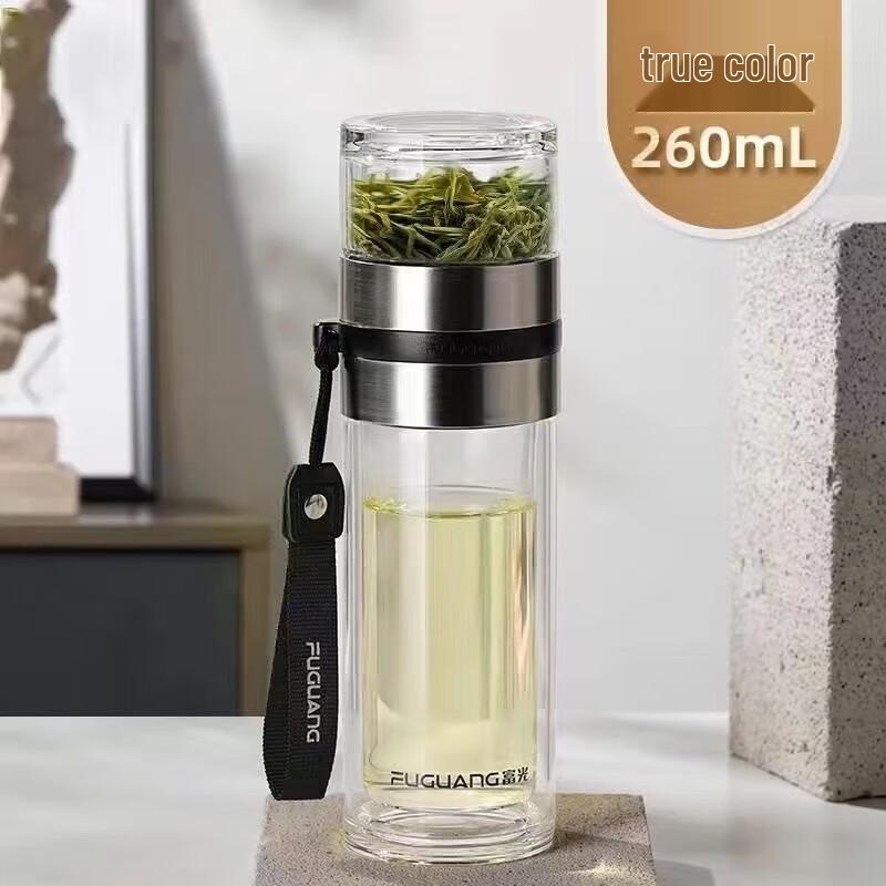 FUGUANG Platinum Tea Master Double-Wall Glass Tea Infuser Mug