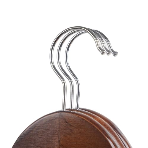 YAMLGHT Wooden Hangers, Natural Maple Wood for Suits, Shirts, Jackets, and Coats, with Thin Non-Slip Grooves, Anti-Deformation Trouser Rail, 360-Degre