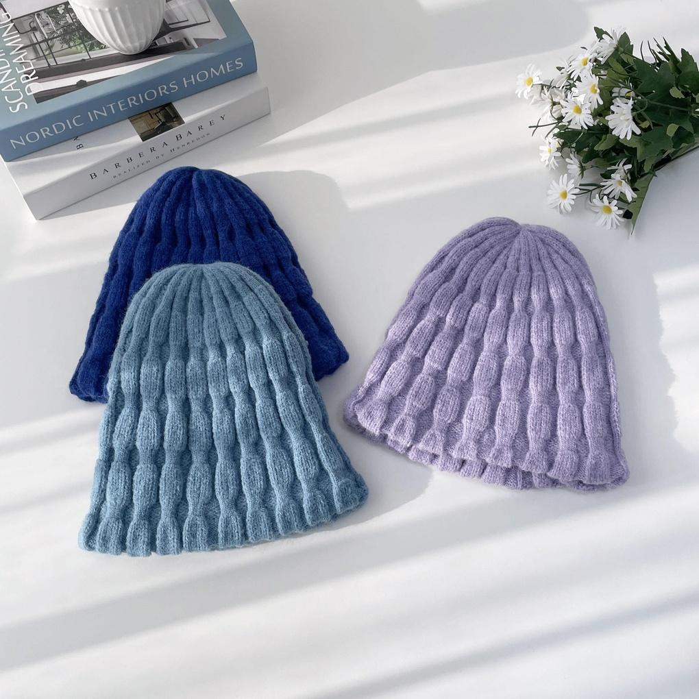 Women's and Men's Couple Daily Embossed Beanie Hat