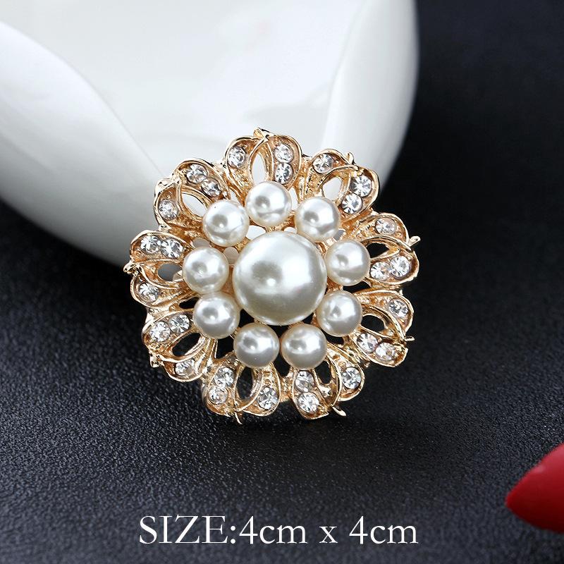 Mode Kristall Strass Persönlichkeit Vielseitig Perlenkranz Kleine Brosche Anstecknadel Damen Seidenschal Schnalle