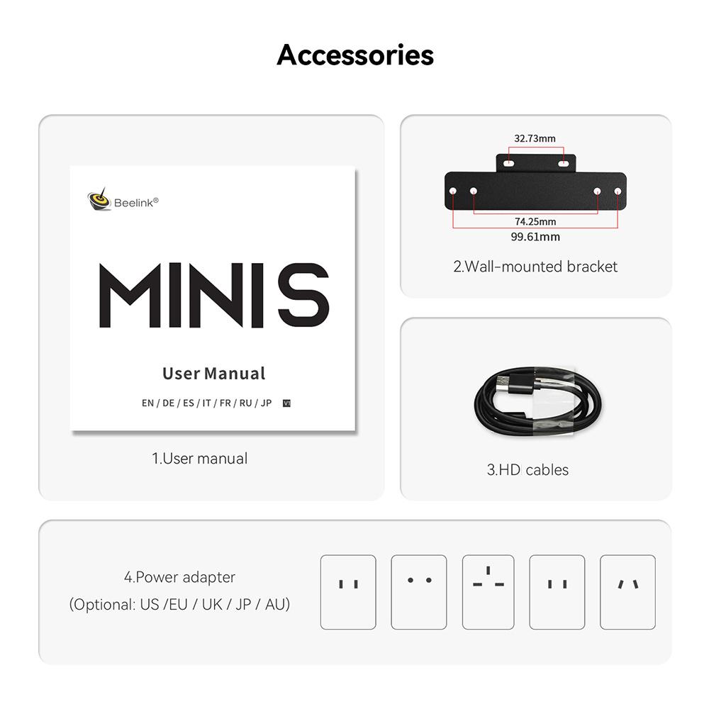 Beelink Min S12 N95 Mini PC Win11 Pro Support Wifi5 1000M LAN Desktop Mini Computer