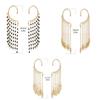 Non Pierced Metal Tassel Ear Hook Earrings 1Pair Without Ear Hole Elegant Fashion Jewelry for Women Work Attire