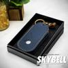 SKYBELL Echtes Leder Schlüsseletui für Mini Cooper F65, F66, F67, J01, J05 und U25 BMW Minis, Leder Schlüsselabdeckung, Smart Key Etui, Skybell (Marine)