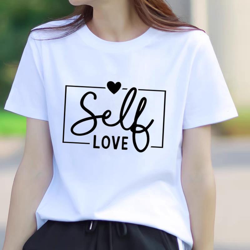 Korean Style Printed Summer T-Shirt: Round Neck, Short Sleeve, Trendy Outerwear for Young Women