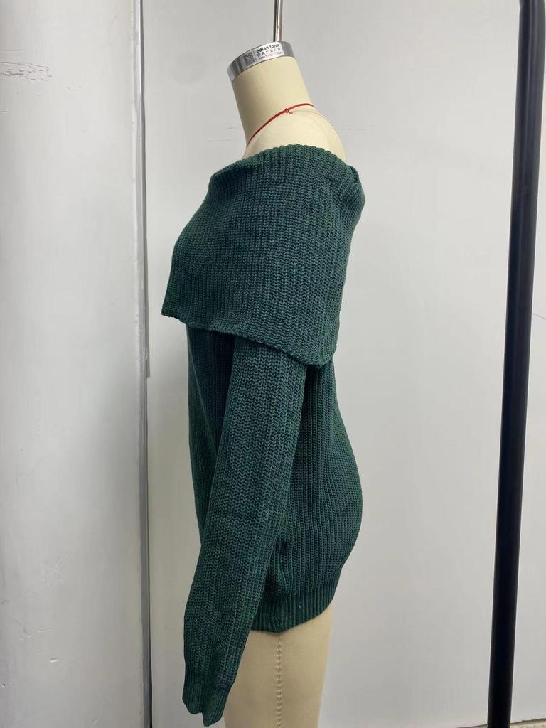European & American Winter 2025 Women's One-Shoulder Loose Wool Sweater