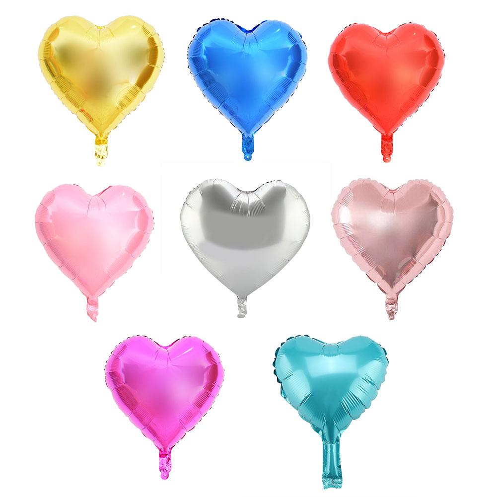 10pcs 10\" Heart Aluminum Foil Balloons Party Wedding Birthday Decor