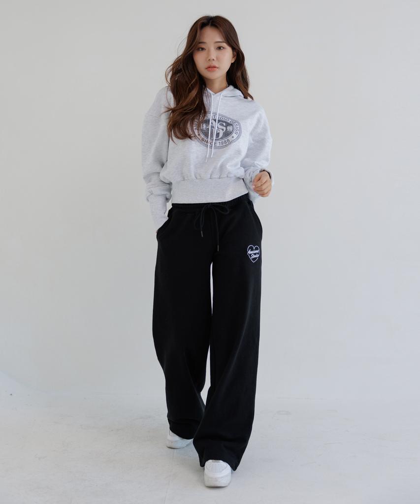 AWESOME STUDIO Low-Waist Wide Sweatpants Black
