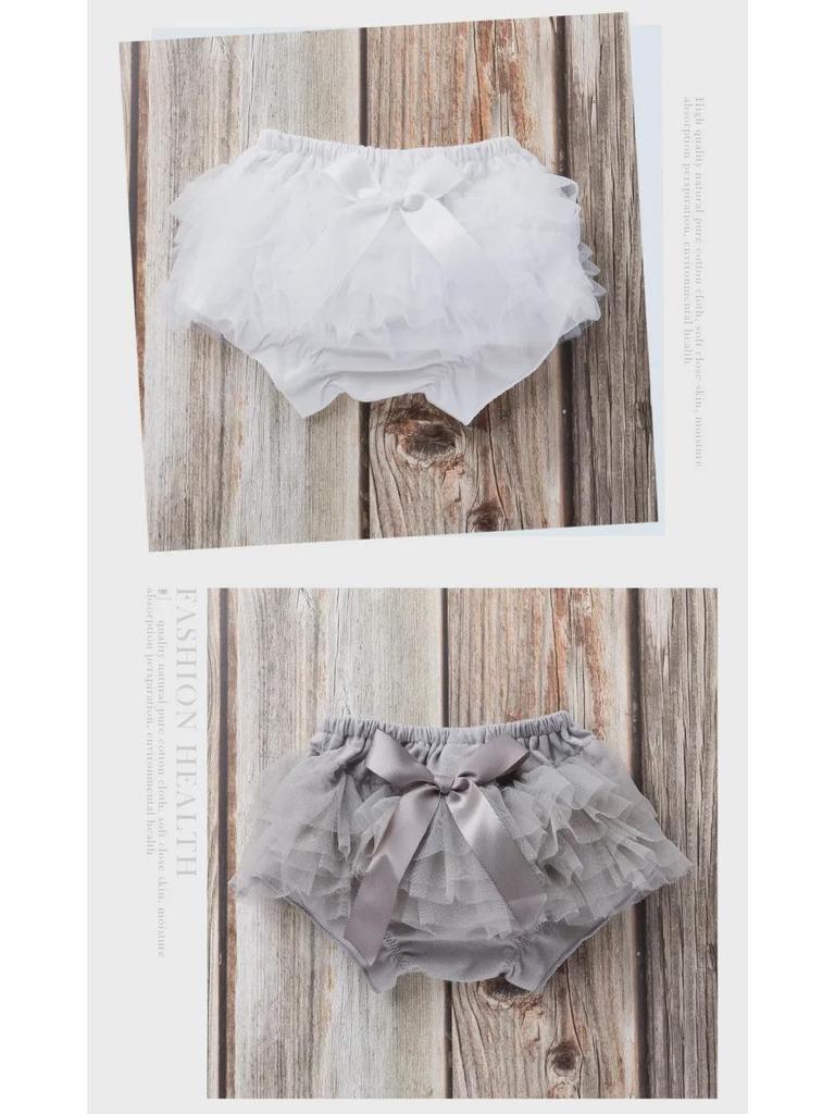 Nowe dwustronne spodenki z welonem dla dziewczynki i kokardą - stylowa spódnica z siateczki w jednolitym kolorze