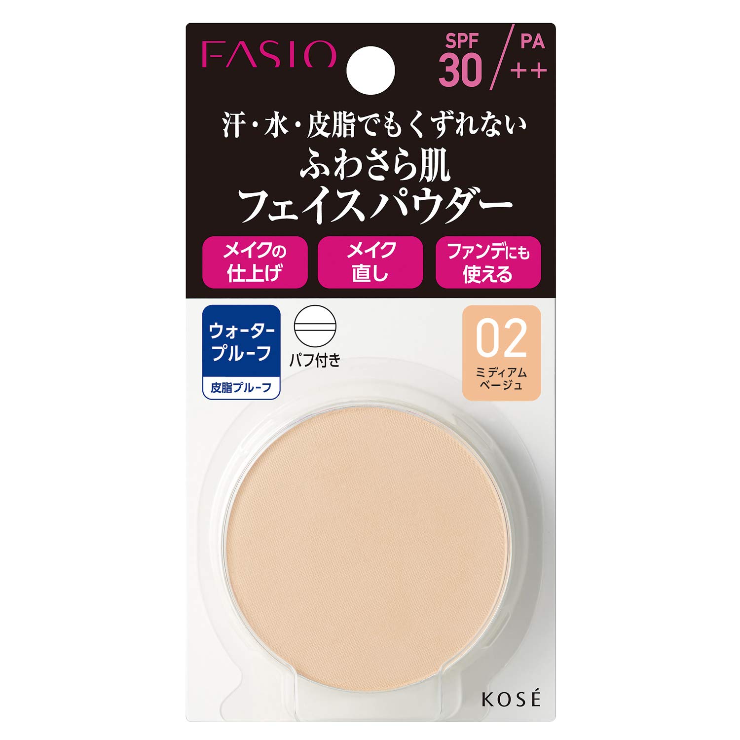 

FASIO Lasting Face Powder WP 02 Medium Beige (Refill) 5.5g